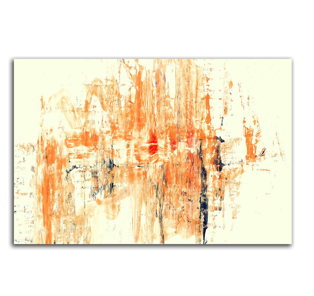 Paul Sinus Art 60x80cm Abstrakt007_Leinwandbild Abstrakte Kunst vanille orange rot schwarz Kunstdruc