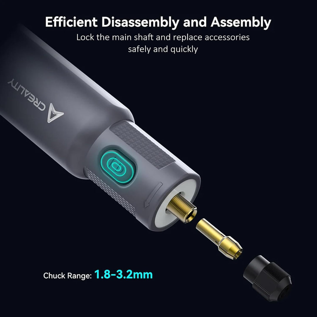 Creality Akku Rotationswerkzeug mit 24 Zubehör, 6 stufiges Mini Rotary Tool Set 10000-18000 U/min, 3