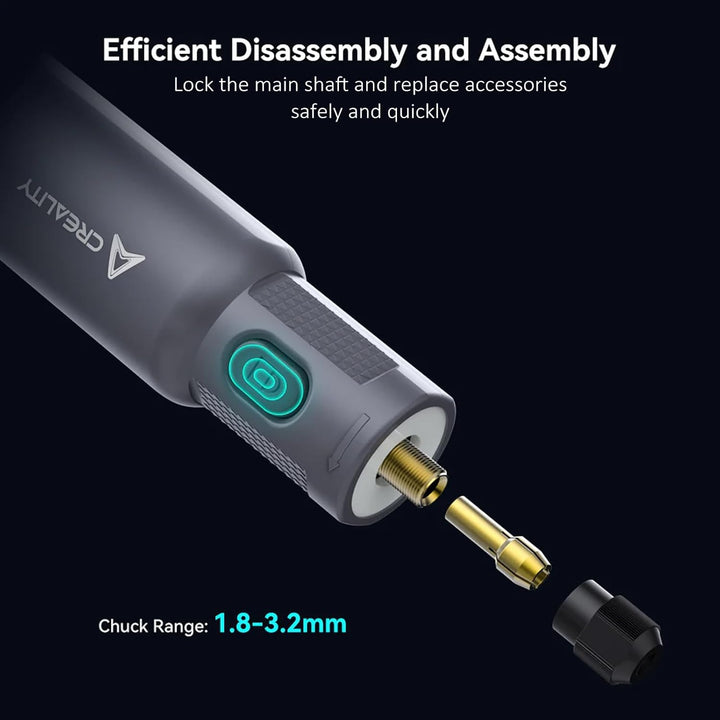 Creality Akku Rotationswerkzeug mit 24 Zubehör, 6 stufiges Mini Rotary Tool Set 10000-18000 U/min, 3