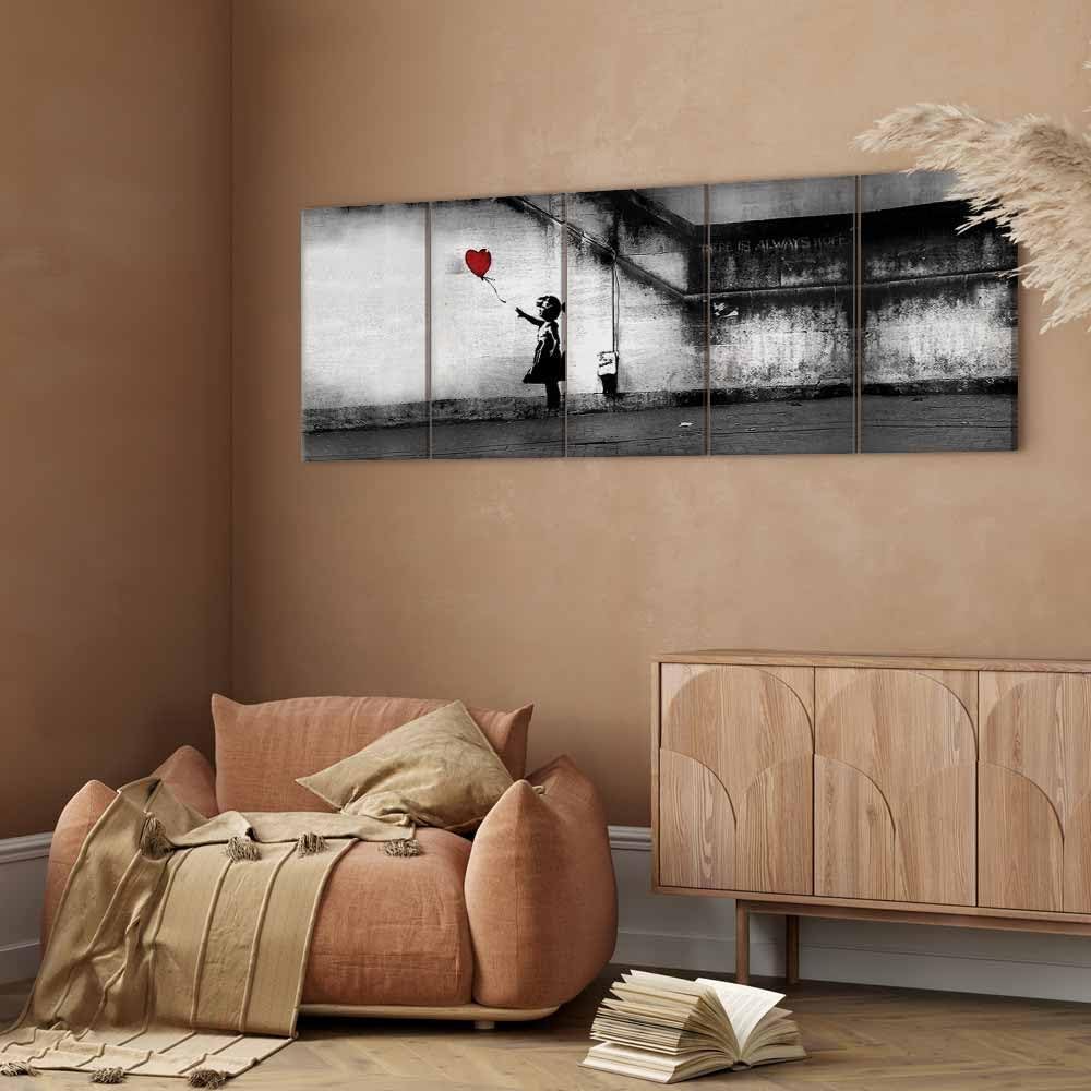 murando Akustikbild Banksy 150x60 cm Bilder Akustikschaum Hochleistungsschallabsorber Schallschutz L