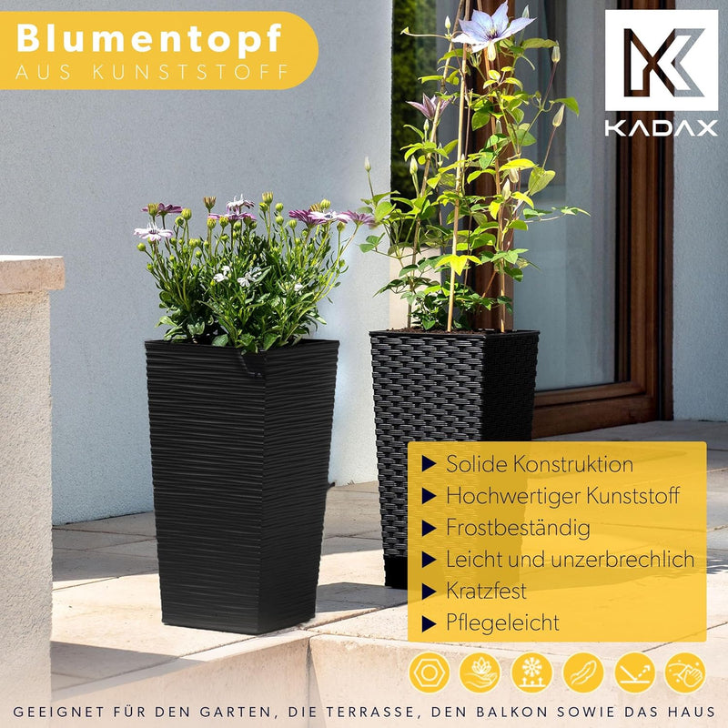 KADAX Blumentopf, Blumenkübel aus Kunststoff, Pflanzkübel für Blumen, Innen- und Aussenbereich, Gart