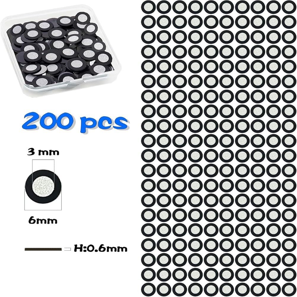 200 Stück (3 mm Innen/6 mm Aussen) Wiederverwendbare Hochreflektierende Magnetische 3D-Scan-Fiducial