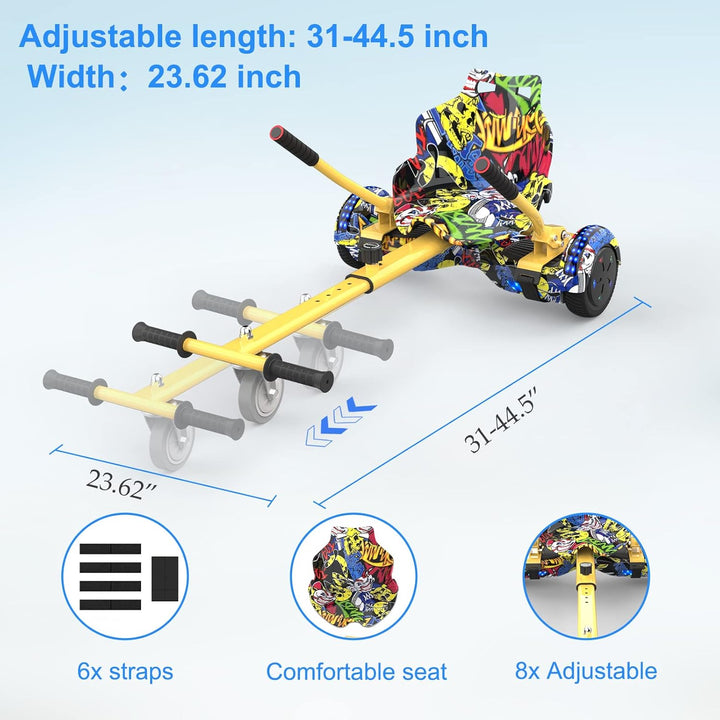 RCB Hoverboard Sitz,Go-Kart Zubehör für Hoverboards,Hoverboard mit Sitz passend für Aller 6.5"-10" Z