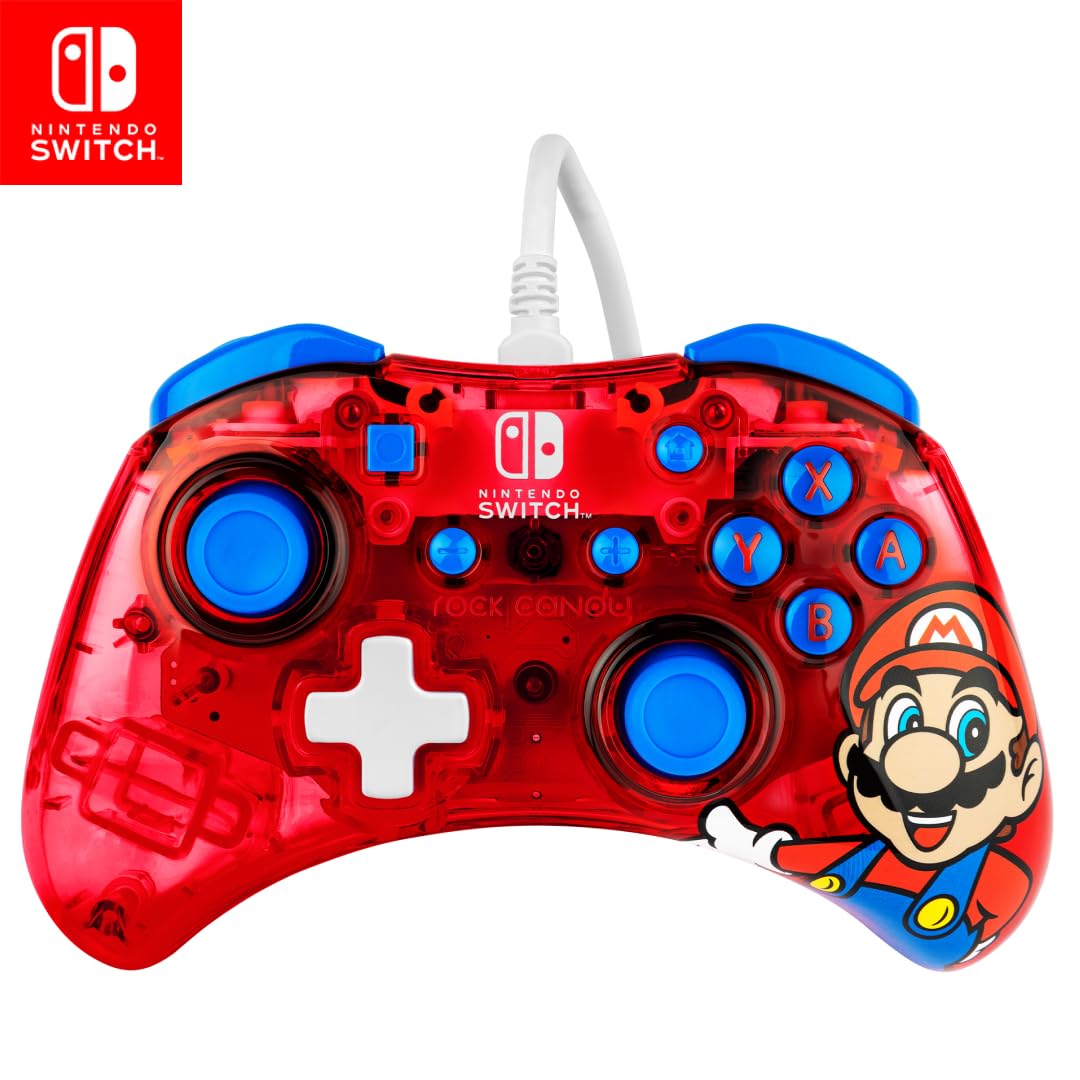 PDP Rock Candy verkabelt Gaming Switch Pro Controller - Mario - Rot - Official License Nintendo - OL