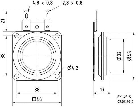 Visaton 4501 "Körperschallwandler EX 45 S - 8 Ohm Lautsprecher schwarz