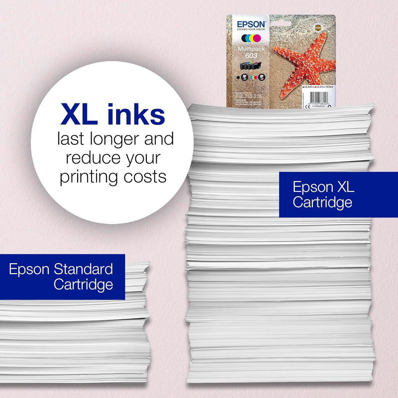 Epson Original 603XL Tinte Seestern Multipack 4-farbig XL, WF-2820DWF WF-2830DWF WF-2840DWF WF-2850D