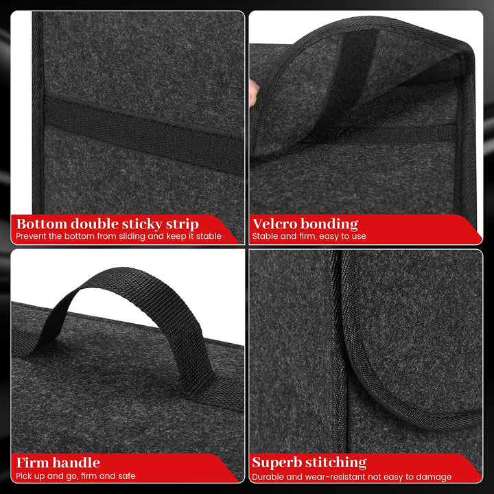 Auto Organizer Toolbag, Kofferraum Organizer aus Filz mit Klett Fixierung, Auto Zubehör für Werkzeug