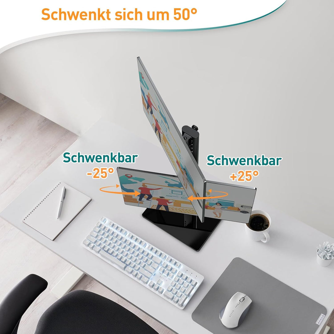 ELIVED Dual-Monitorständer für den Schreibtisch, vertikaler Stapel, freistehender Monitorarm für die