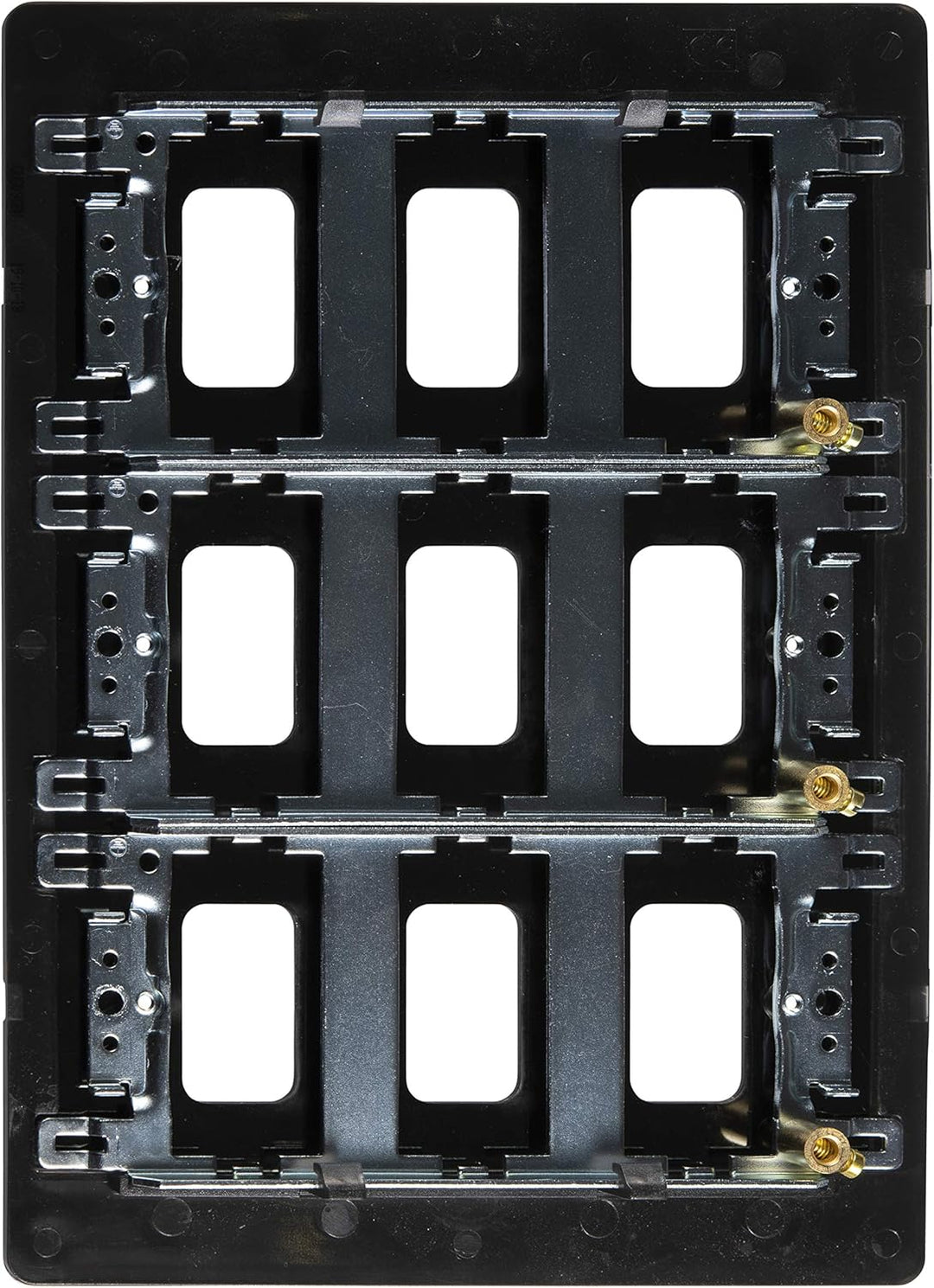 Schneider Electric GUG09GBN Ultimate flache Platte, Blende für 9 Schalter, mit Einbaurahmen, Schwarz