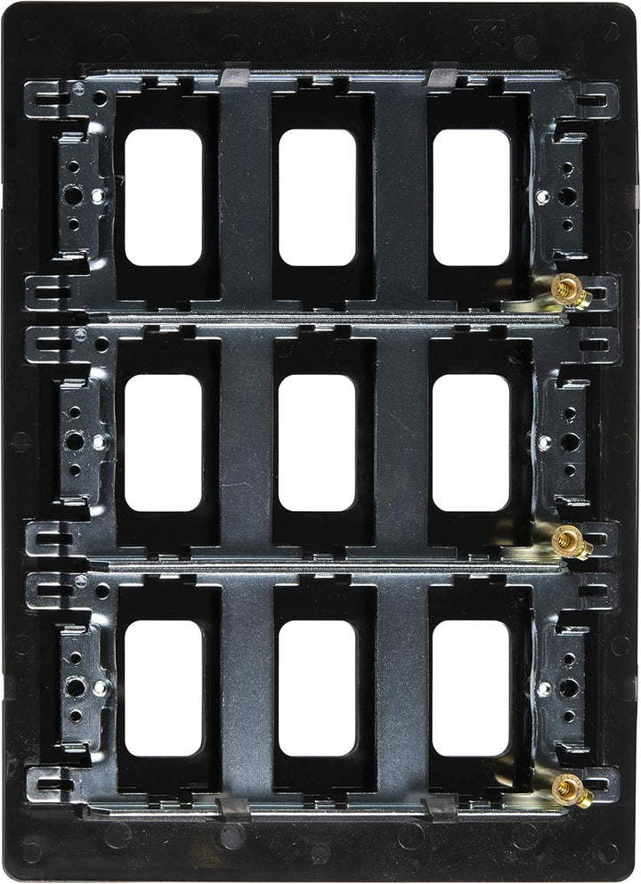 Schneider Electric GUG09GBN Ultimate flache Platte, Blende für 9 Schalter, mit Einbaurahmen, Schwarz