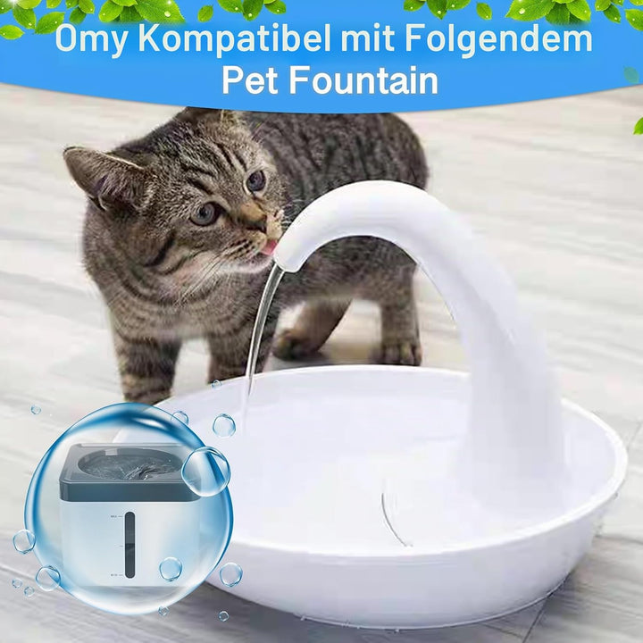 6 Stück Ersatzfilter für Pet Wasserbrunnen - T-förmige Filter-Nachfüllung mit 3-Fach Filtersystem (A
