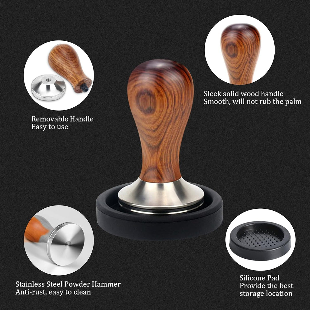 Kaffee Tamper Set 51mm,Espresso Tamper Set,Tampermatte und Milchkännchen (350ml),inkl Tampermatte,Re