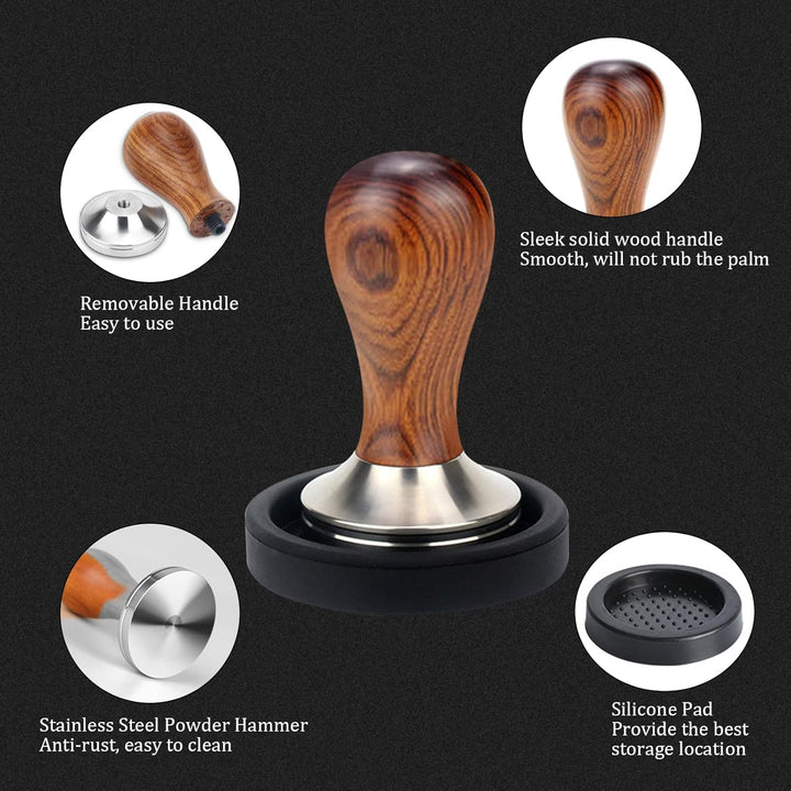 Kaffee Tamper Set 51mm,Espresso Tamper Set,Tampermatte und Milchkännchen (350ml),inkl Tampermatte,Re