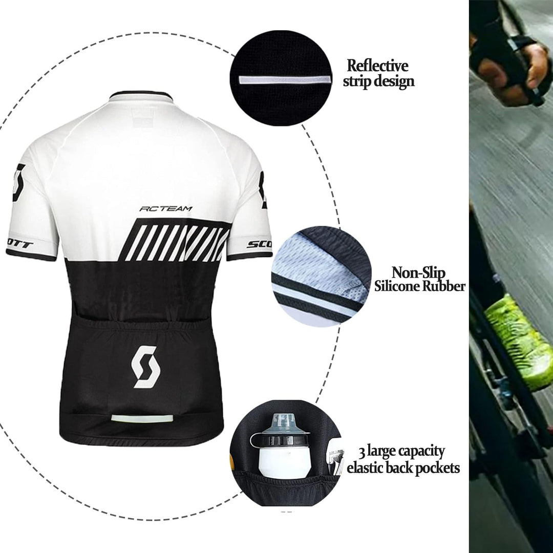 Herren Fahrradbekleidung Kurzarm MTB Radsportanzüge Radhose Radtrikots mit 3D-Gel-gepolsterten Short