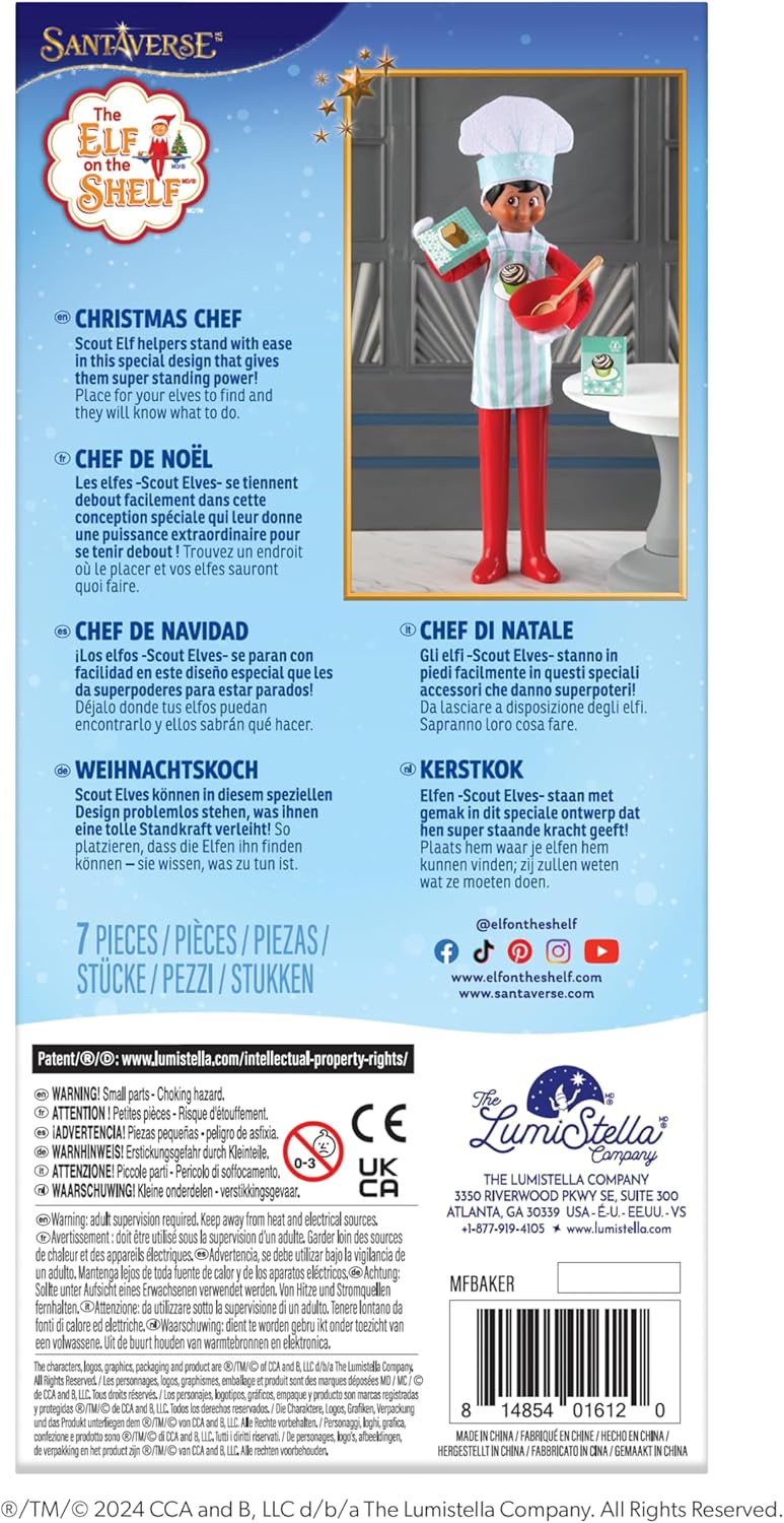 The Elf on the Shelf® - MagiFreez™ Weihnachtsbäckerei | Outfit mit Kochmütze, Schürze & Backzubehör