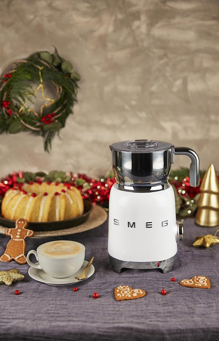 SMEG, Milchaufschäumer MFF11WHEU, mit Induktionssystem, 6 voreingestellte Programme, hochwertiges De
