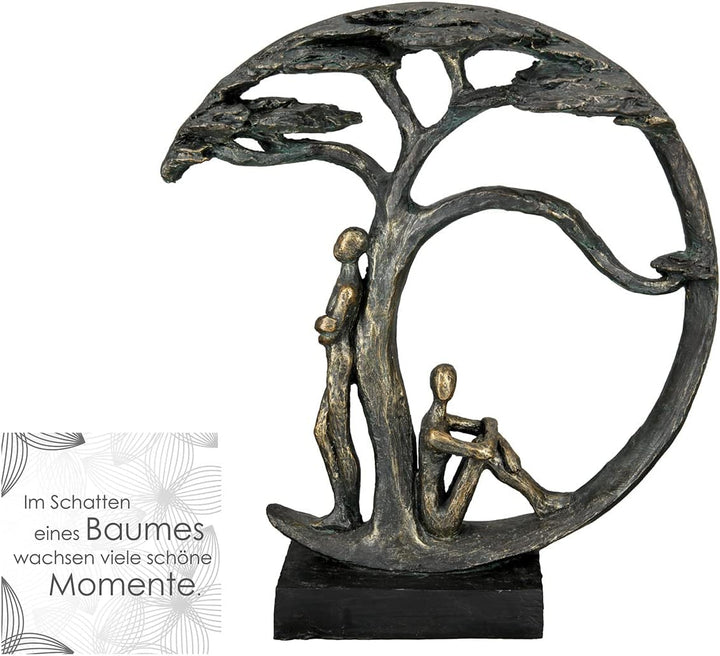 Casablanca Deko Figur Skulptur aus Kunstharz - Baum Schatten - mit Spruchanhänger - Farbe: Bronze -