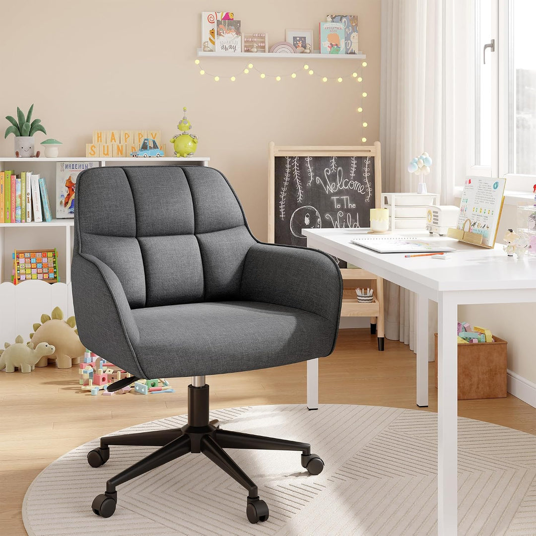 YOUDENOVA Schreibtischstuhl, Drehstuhl mit Rollen, Schminkstuhl Höhenverstellbar, Homeoffice Stuhl,