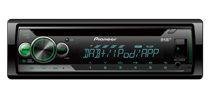 Pioneer DEH-S410DAB-AN, 1-DIN-Autoradio, CD-Tuner mit FM und DAB+, MP3, USB und AUX-Eingang, RGB – B