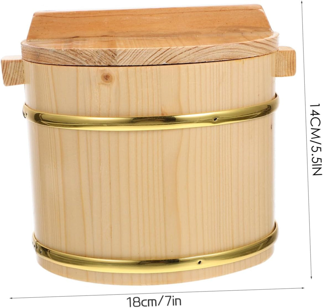 SOIMISS Holzeimer Für Sushi-reis Reiseimer Mit Deckel Sushi-behälter Aus Hochwertigem Holz Mischwann