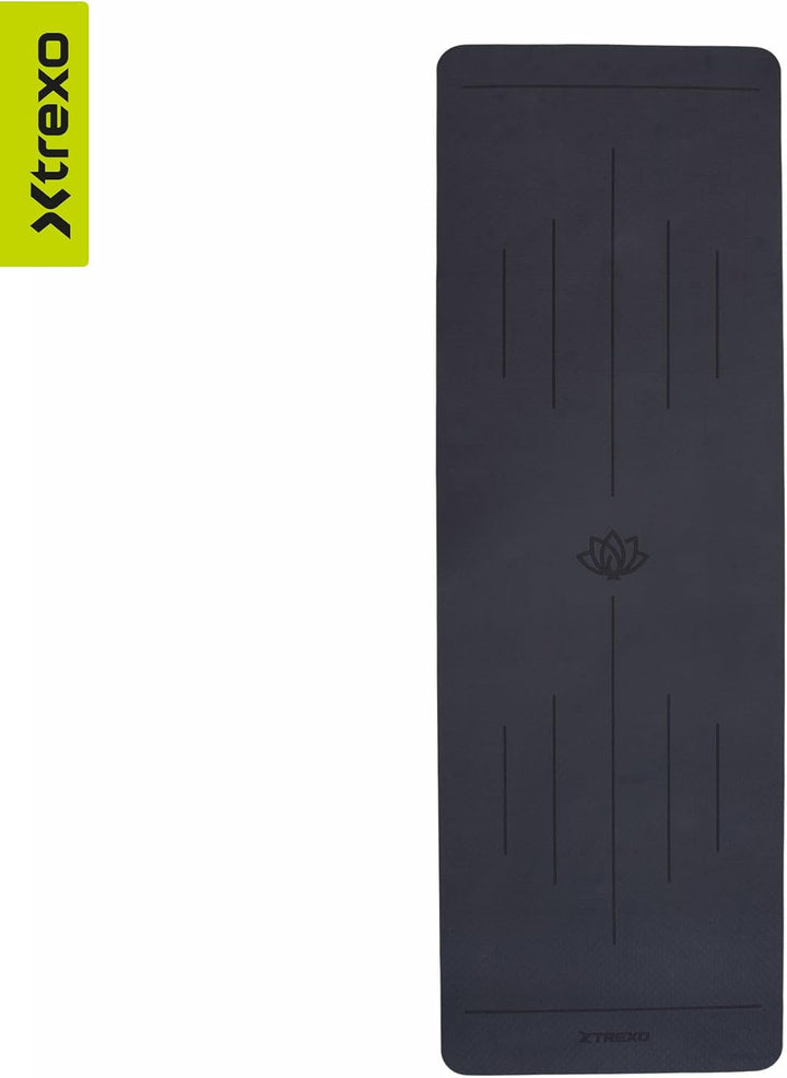 TREXO 6 mm dicke Gymnastikmatte, Masse 183x61 cm Fitnessmatte mit rutschfester Oberfläche Aus TPE he