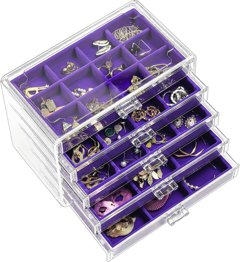 ProCase Acryl Schmuck Organizer Schmuckschatulle für Damen Durchsichtige Schmuckaufbewahrung Schmuck