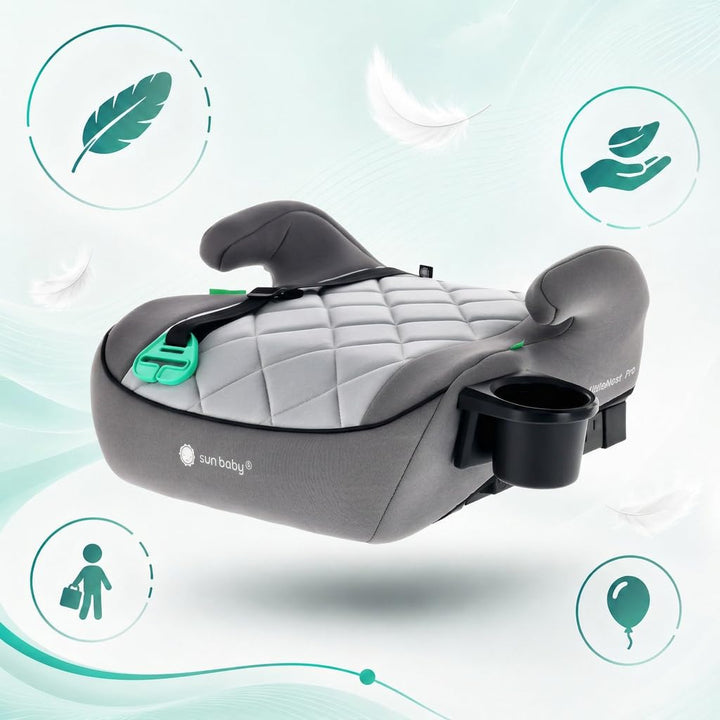 SUN BABY LITTLENEST PRO ISOFIX Sitzerhöhung 125-150 cm i-Size R129 - Grau, Grau