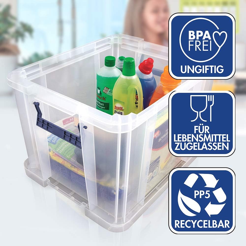 Bankers Box ProStore Aufbewahrungsbox mit Deckel 36 Liter aus Plastik (Innenmasse 30 x 37 x 31cm), 1