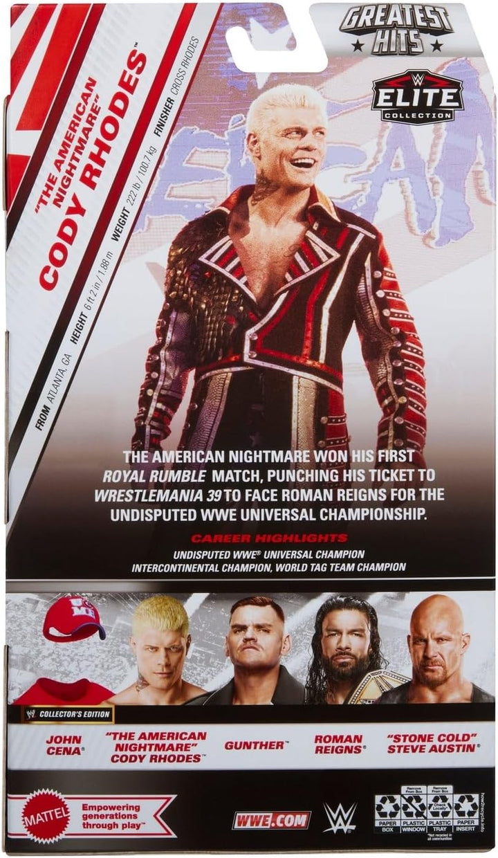 WWE Cody Rhodes Elite Greatest Hits 8 Spielzeug-Wrestling-Actionfigur
