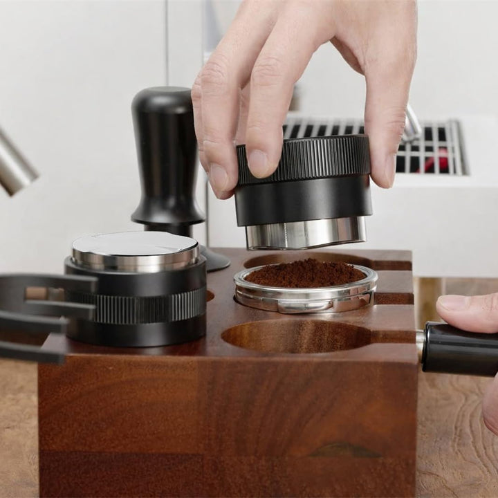 Kaffeetamper 58mm aus Edelstahl – Höhenverstellbarer Espresso Tamper & Leveler – Schwerkraft Kaffeev