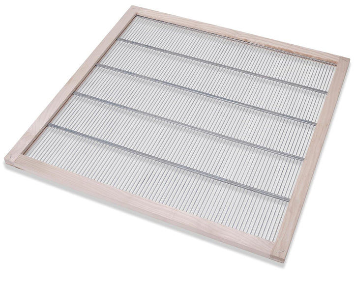 Imkado Absperrgitter Dadant US 12 im Hartholzrahmen (für 509 x 509 mm Beuten-Aussenmass) aus Metall