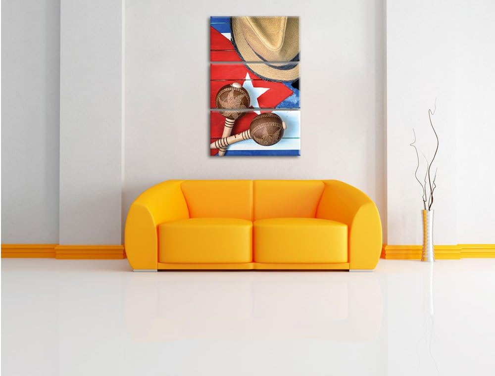 Pixxprint Kuba Stillleben als Leinwandbild | Grösse: 3 Teilig (120x80) | Wandbild| Kunstdruck | fert