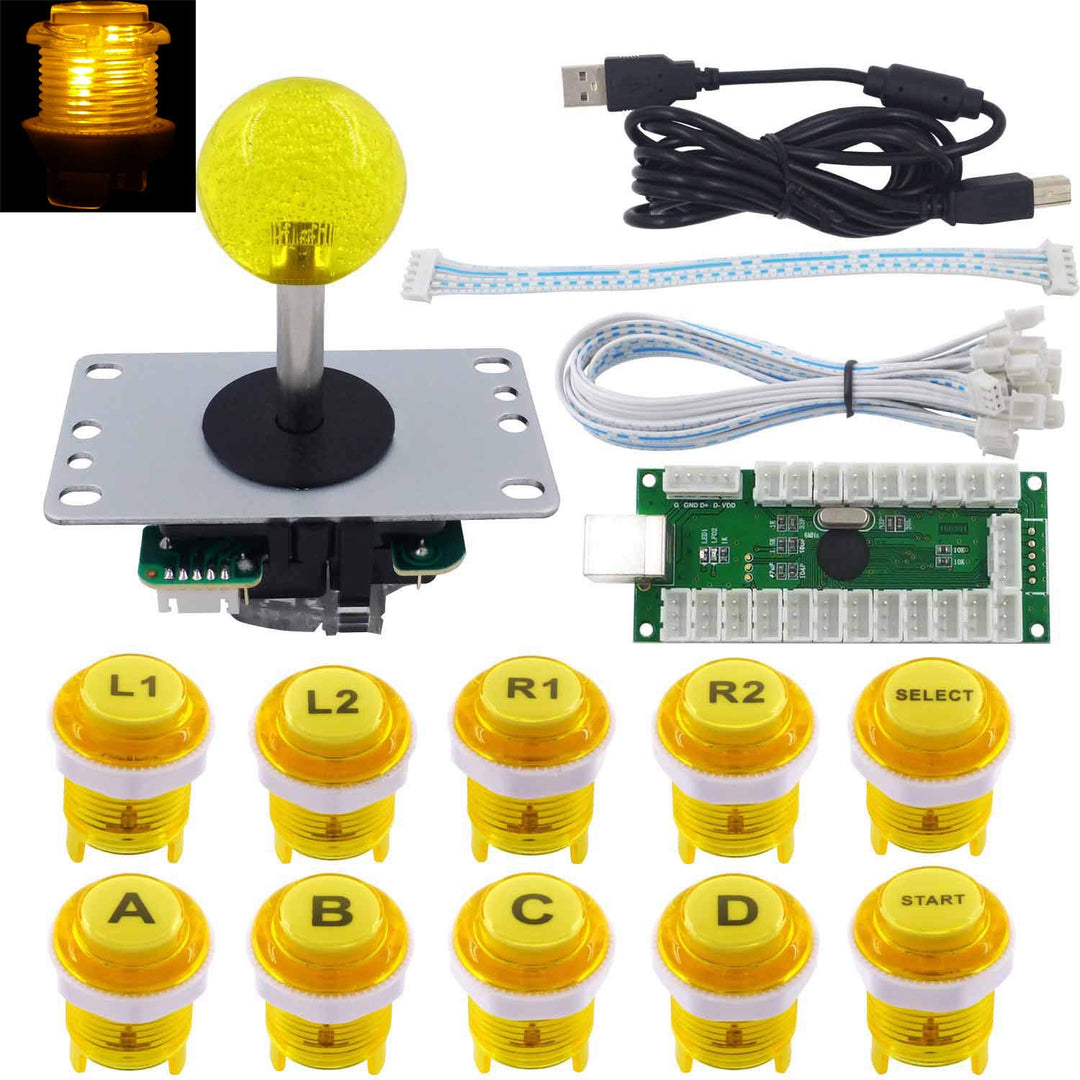 Arcade Game LED DIY Kit Mechanical Keyboard Switch LED Button PC MAME Retropie Arcade Joystick Contr