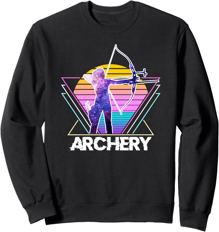 Bogenschiessen Sport Retro Vintage Vaporwave 90er Jahre Sweatshirt