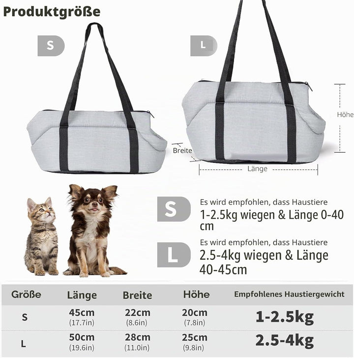 PETCUTE Tragetasche Hund Atmungsaktive Transporttasche für Haustiere Transporttasche für kleine Hund