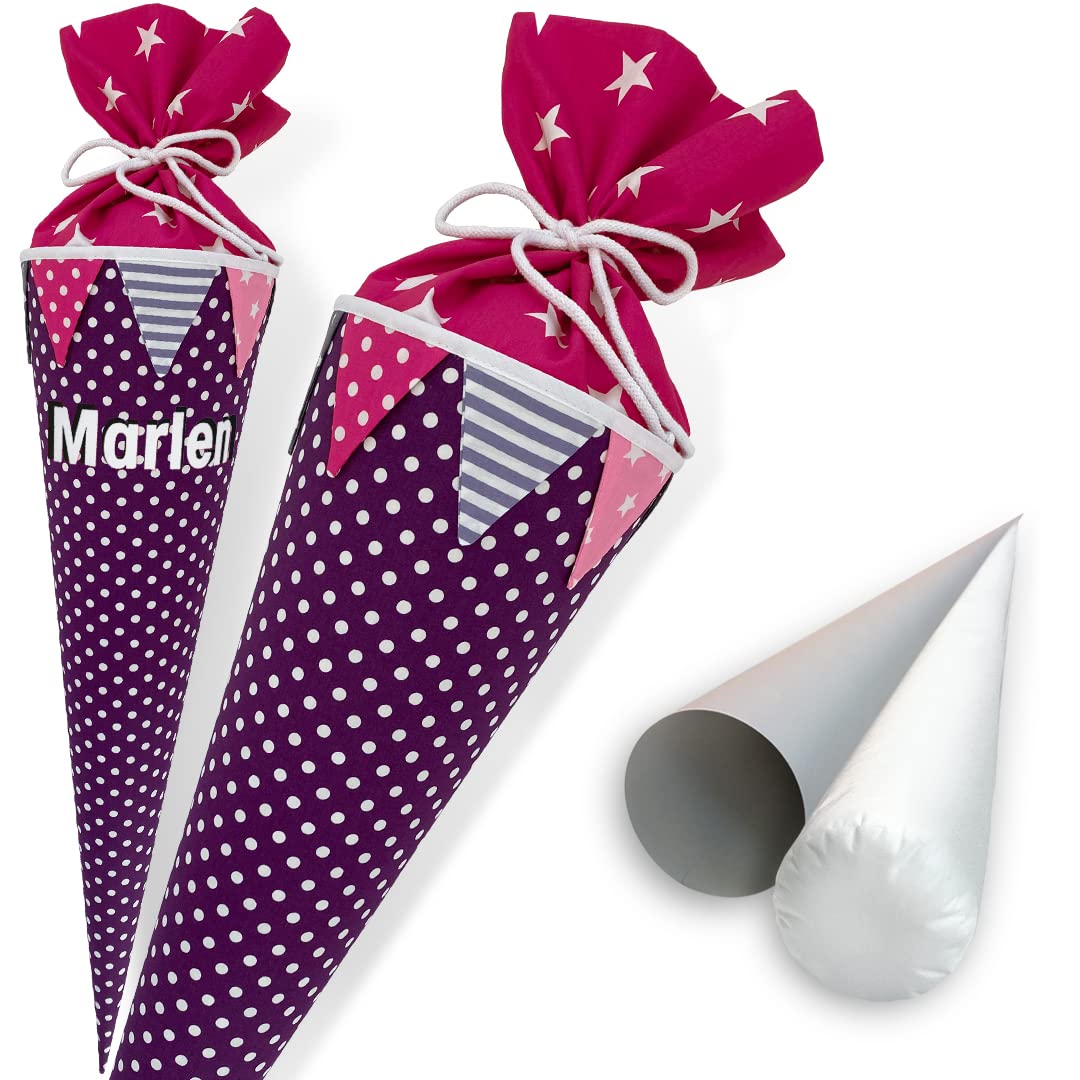 Hochwertige 85 cm Schultüte, Zuckertüte in LILA | Start deiner Kreativität | Ideal zur Gestaltung mi