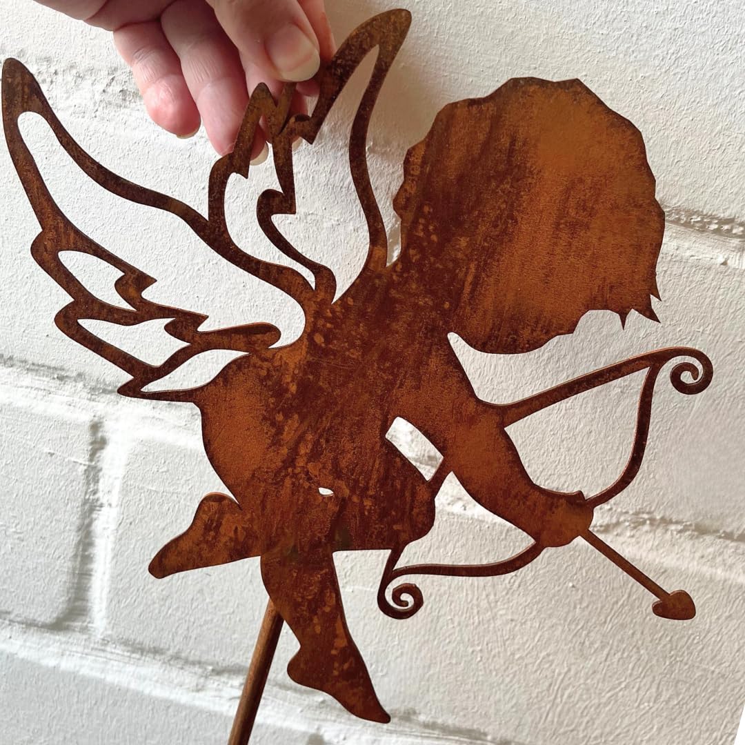 Terma Stahldesign XXL Set 120 cm Rost Weihnachtsengel Made in Germany Gartenstecker Outdoor rost dek