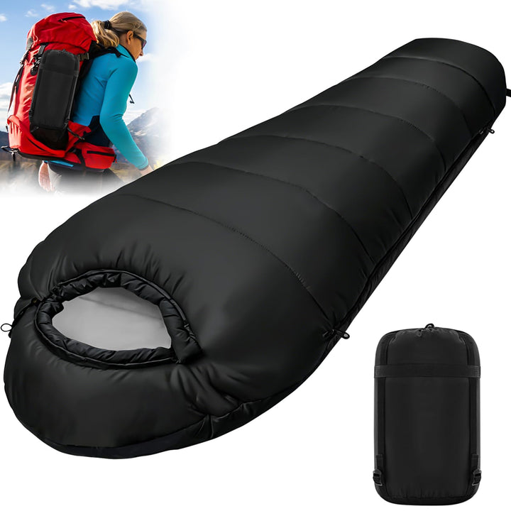 Schlafsack 4 Jahreszeiten,Schlafsack Ultraleicht,Mumienschlafsack Winter für Erwachsene Wasserdicht,