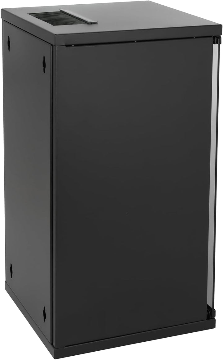 HMF 63412-02 Netzwerkschrank, Serverschrank 10 Zoll | 12 HE | 300 mm Tiefe | Voll montiert | Glastür