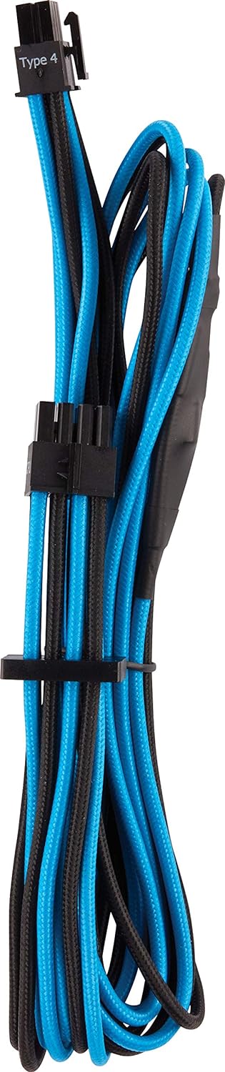 Corsair Premium Sleeved Netzteil EPS12V/ATX12V-Kabel Typ4 (Generation 4-Serie) Blau/Schwarz EPS12V/A