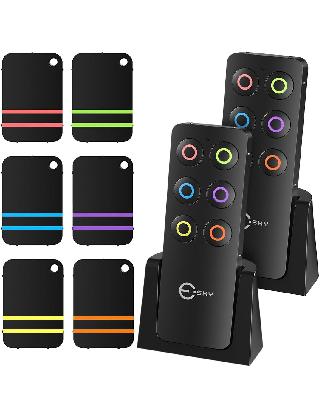 Schlüsselfinder, Esky Key Finder mit 2 RF Sender, schlüsselfinder anhänger mit 6 Empfängern, Haustie