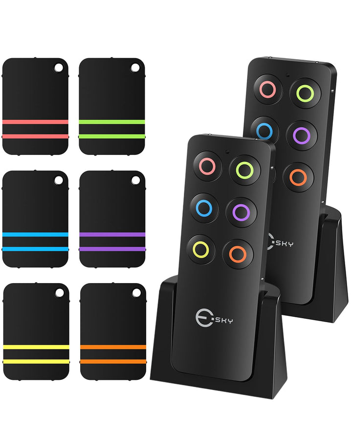 Schlüsselfinder, Esky Key Finder mit 2 RF Sender, schlüsselfinder anhänger mit 6 Empfängern, Haustie