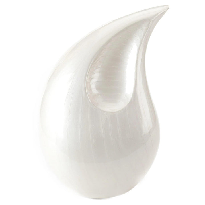 Urns UK 21.5 x 17 x 32.5 cm 13-Inch Metall Aluminium "Tiverton" Einäscherung Urne, Perle - Perlfarbe