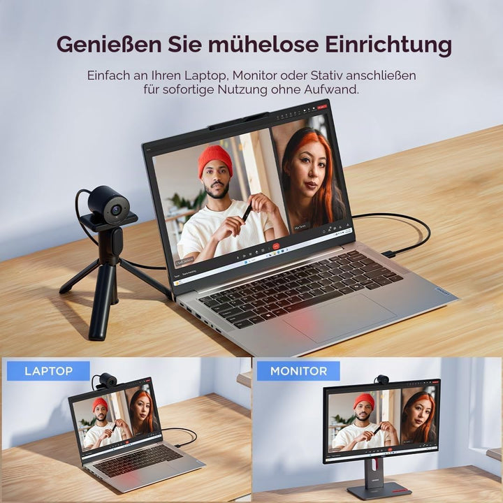 Lenovo Webcam 2 Mp 1920 X 1080 Pixels USB 2.0 Black, 4XC1Q44952