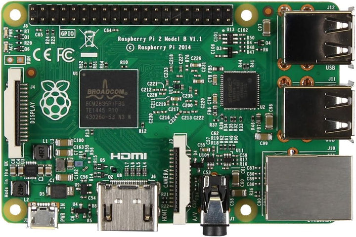 Raspberry Pi 2 - 900MHz quad-core ARM Cortex-A7 CPU, 1GB LPDDR2 SDRAM, complete compatibility with R