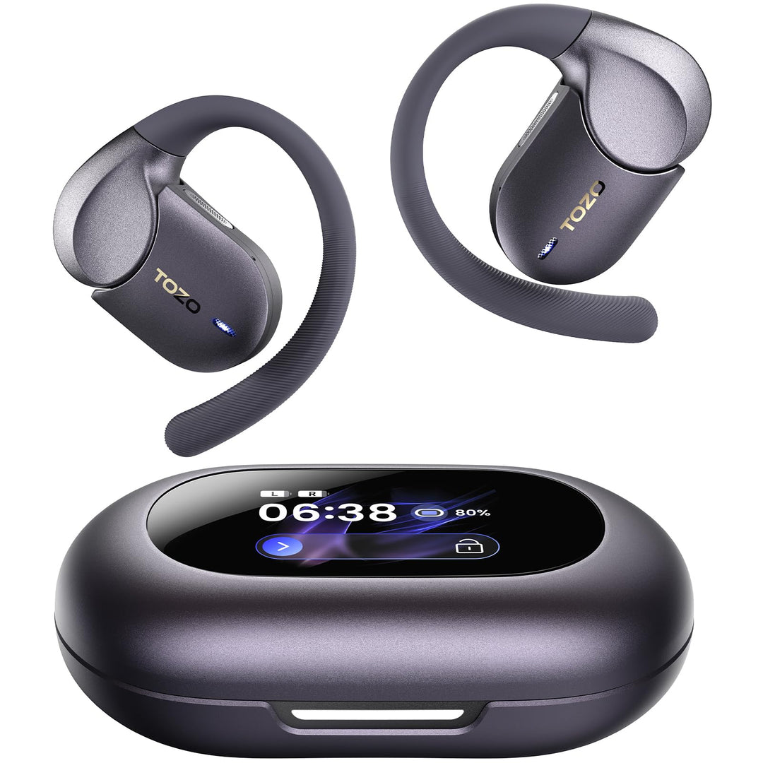 TOZO Open X2 Pro Open-Ear Kopfhörer (Titanschwarz, Sets A) | 15,4-mm Treiber, Gyro Spatial Audio, Du