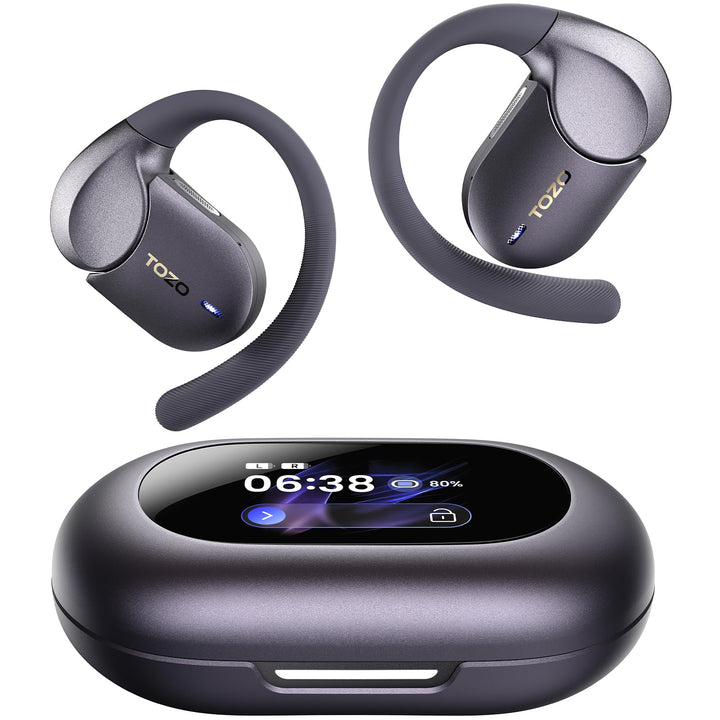 TOZO Open X2 Pro Open-Ear Kopfhörer (Titanschwarz, Sets A) | 15,4-mm Treiber, Gyro Spatial Audio, Du