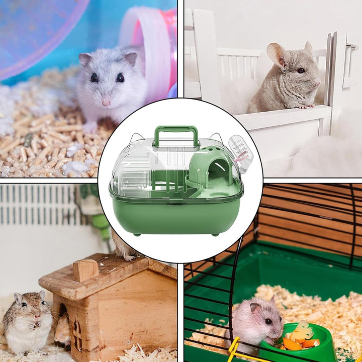 Reise-Hamsterkäfig, tragbare Hamster-Tragetasche, kleine Haustier-Reisetasche mit transparenter Ober