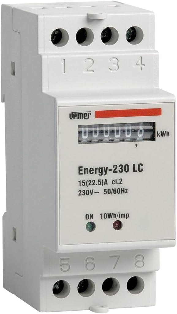 Vemer VN960100 Energiezähler Energie-230 Lc für einphasige Systeme, weiss