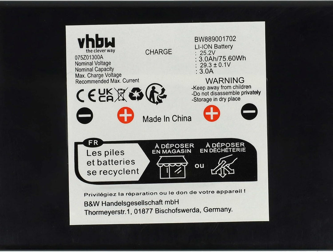 vhbw Akku kompatibel mit Ambrogio L30 Elite, L30, L 30e Lite, Alex, L20, L30 Basic, L 20, L 30 Delux
